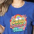 Daycare Teacher Daycare Provider Early Childhood Vibes Women's Heather T-Shirt Heather True Royal