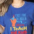 Diabetic Teacher Diabetes Awareness Insulin Blue Ribbon Women's Heather T-Shirt Heather True Royal Diabetic Teacher Diabetes Awareness Insulin Blue Ribbon Women's Heather T-Shirt Heather True Royal