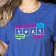 What Does The Text Say Text Evidence Reading Teacher For Men Women Women's Heather T-Shirt Heather True Royal