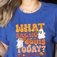 What Are We Doing Today Halloween PE Spooky Teacher Women's Heather T-Shirt Heather True Royal