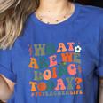 What Are We Doing Today Physical Education PE Teacher Women Women's Heather T-Shirt Heather True Royal What Are We Doing Today Physical Education PE Teacher Women Women's Heather T-Shirt Heather True Royal