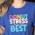 Donut Stress Just Do Your Best Teachers Testing Day For Men Women Girls Kids Women's Heather T-Shirt Heather True Royal Donut Stress Just Do Your Best Teachers Testing Day For Men Women Girls Kids Women's Heather T-Shirt Heather True Royal