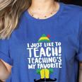 Duble2t I Just Like To Teach Teachings My Favorite Elf Teacher -Adults & -Kids Red Short Sleeve Women's Heather T-Shirt Heather True Royal Duble2t I Just Like To Teach Teachings My Favorite Elf Teacher -Adults & -Kids Red Short Sleeve Women's Heather T-Shirt Heather True Royal