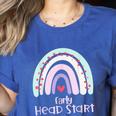 Early Headstart Cute Retro Rainbow Teachers Women's Heather T-Shirt Heather True Royal