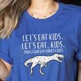 Lets Eat Kids Punctuation Saves Lives Dino Teacher Men Women's Heather T-Shirt Heather True Royal