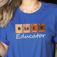 Educator Science Teacher Melanin Educator Science Women's Heather T-Shirt Heather True Royal