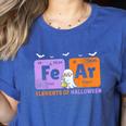 Elements Of Halloween Fear Periodically Chemistry Teacher Women's Heather T-Shirt Heather True Royal Elements Of Halloween Fear Periodically Chemistry Teacher Women's Heather T-Shirt Heather True Royal
