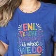 English Teaching ENL Teacher Language Is What We Do Women's Heather T-Shirt Heather True Royal English Teaching ENL Teacher Language Is What We Do Women's Heather T-Shirt Heather True Royal