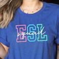 ESL Squad Teacher English As A Second Language Women's Heather T-Shirt Heather True Royal ESL Squad Teacher English As A Second Language Women's Heather T-Shirt Heather True Royal