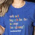 ESL Teacher ESOL Student Cute Retro Back To School First Day Women's Heather T-Shirt Heather True Royal ESL Teacher ESOL Student Cute Retro Back To School First Day Women's Heather T-Shirt Heather True Royal