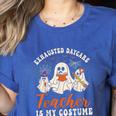 Exhausted Daycare Teacher Is My Costume Halloween Ghost Fun For Men Women Women's Heather T-Shirt Heather True Royal