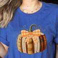 Fall Book Pumpkin Halloween Teacher Librarian Thanksgiving Women's Heather T-Shirt Heather True Royal