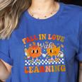 Fall In Love With Learning Autumn Pumpkin Fall Teacher Kids Women's Heather T-Shirt Heather True Royal