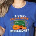 Are You Fall O Ween Directions Halloween Teacher Retro Women's Heather T-Shirt Heather True Royal Are You Fall O Ween Directions Halloween Teacher Retro Women's Heather T-Shirt Heather True Royal