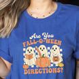 Are You Fall O Ween Directions Halloween Teacher Women's Heather T-Shirt Heather True Royal Are You Fall O Ween Directions Halloween Teacher Women's Heather T-Shirt Heather True Royal
