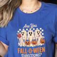 Are You Fall O Ween Directions Teacher Halloween Boo Ghost Women's Heather T-Shirt Heather True Royal Are You Fall O Ween Directions Teacher Halloween Boo Ghost Women's Heather T-Shirt Heather True Royal