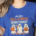 Are You Fall O Ween DirectionsRetro Teacher Halloween Ghost Women's Heather T-Shirt Heather True Royal Are You Fall O Ween DirectionsRetro Teacher Halloween Ghost Women's Heather T-Shirt Heather True Royal