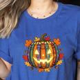 Fall Pumpkin Book Lover Spooky Librarian Teacher Halloween Women's Heather T-Shirt Heather True Royal Fall Pumpkin Book Lover Spooky Librarian Teacher Halloween Women's Heather T-Shirt Heather True Royal
