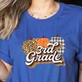 Fall Teacher Shirt 3rd Grade Teacher Retro Halloween Pumpkin Women's Heather T-Shirt Heather True Royal