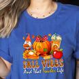 Fall Vibes Costume Teacher Thanksgiving Leopard Gnome Women's Heather T-Shirt Heather True Royal Fall Vibes Costume Teacher Thanksgiving Leopard Gnome Women's Heather T-Shirt Heather True Royal