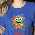 Feed The Reading Monster Halloween Teacher Women's Heather T-Shirt Heather True Royal Feed The Reading Monster Halloween Teacher Women's Heather T-Shirt Heather True Royal