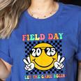 Field Day 2025 Let The Games Begin Yellow Team Teachers Kids Women's Heather T-Shirt Heather True Royal