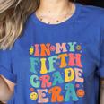 In My Fifth Grade Era 5th Grade Teacher Back To School Women's Heather T-Shirt Heather True Royal In My Fifth Grade Era 5th Grade Teacher Back To School Women's Heather T-Shirt Heather True Royal