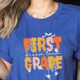 First Grade Dream Retro Team Fall Halloween Spooky Teachers Women's Heather T-Shirt Heather True Royal First Grade Dream Retro Team Fall Halloween Spooky Teachers Women's Heather T-Shirt Heather True Royal