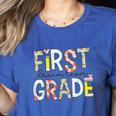 First Grade Dream Team 1st Grade Teacher First Day Of School Women's Heather T-Shirt Heather True Royal