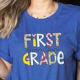 First Grade Dream Team Back To School 1st Grade Teacher Women's Heather T-Shirt Heather True Royal