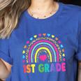 First Grade Rainbow Girls Boys Teacher Team 1st Grade Squad Women's Heather T-Shirt Heather True Royal