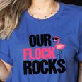 Our Flock Rocks Flamingo Mother's Day Teacher Women's Heather T-Shirt Heather True Royal
