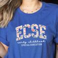 Floral ECSE Early Childhood Special Education SPED Teacher Women's Heather T-Shirt Heather True Royal Floral ECSE Early Childhood Special Education SPED Teacher Women's Heather T-Shirt Heather True Royal
