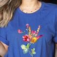 Flower American Sign Language ASL Teacher Teaching Deaf Women's Heather T-Shirt Heather True Royal Flower American Sign Language ASL Teacher Teaching Deaf Women's Heather T-Shirt Heather True Royal