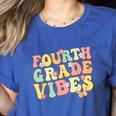 Fourth Grade Vibes Hello Team 4th Grade Teacher Kids Retro Women's Heather T-Shirt Heather True Royal Fourth Grade Vibes Hello Team 4th Grade Teacher Kids Retro Women's Heather T-Shirt Heather True Royal