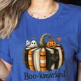 Fun Fall Book Lover Cute Teacher Student Halloween Women's Heather T-Shirt Heather True Royal Fun Fall Book Lover Cute Teacher Student Halloween Women's Heather T-Shirt Heather True Royal