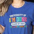 Fun University Of I'm Done Class Of 2025 Teacher Retirement Women's Heather T-Shirt Heather True Royal