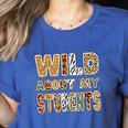 Fun Zoo Animal Print Teacher Shirts Wild About My Students Women's Heather T-Shirt Heather True Royal Fun Zoo Animal Print Teacher Shirts Wild About My Students Women's Heather T-Shirt Heather True Royal