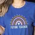 Future Teacher Kids Youth Girls Leopard Rainbow Women Women's Heather T-Shirt Heather True Royal Future Teacher Kids Youth Girls Leopard Rainbow Women Women's Heather T-Shirt Heather True Royal