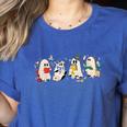 Ghost Book Reading Books Lover Teacher Happy Halloween Women's Heather T-Shirt Heather True Royal