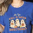 Ghost Are You Fall-O-Ween Directions Teacher Halloween Women's Heather T-Shirt Heather True Royal Ghost Are You Fall-O-Ween Directions Teacher Halloween Women's Heather T-Shirt Heather True Royal