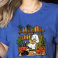 Ghost Library Reading Books Halloween Librarian Teacher Women's Heather T-Shirt Heather True Royal Ghost Library Reading Books Halloween Librarian Teacher Women's Heather T-Shirt Heather True Royal