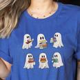 Ghost Reading Books Teacher Halloween Librarian Cute Boook Women's Heather T-Shirt Heather True Royal Ghost Reading Books Teacher Halloween Librarian Cute Boook Women's Heather T-Shirt Heather True Royal