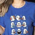 Ghosts With Books Library Halloween Men Women Kids Teacher Women's Heather T-Shirt Heather True Royal