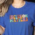 Gnoovy Vintage Inclusion Matters Special Education Teacher Women's Heather T-Shirt Heather True Royal Gnoovy Vintage Inclusion Matters Special Education Teacher Women's Heather T-Shirt Heather True Royal