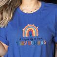 Good Day To Teach Tiny Humans Rainbow Teacher Women's Heather T-Shirt Heather True Royal Good Day To Teach Tiny Humans Rainbow Teacher Women's Heather T-Shirt Heather True Royal