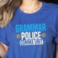 Grammar Police Comma Unit English Teacher Grammar Teacher For Men Women Women's Heather T-Shirt Heather True Royal
