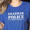 Grammar Police T Shirt English Teacher Women's Heather T-Shirt Heather True Royal