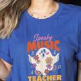 Groovy Faboolous Spooky Music Teacher Halloween Men Women Women's Heather T-Shirt Heather True Royal