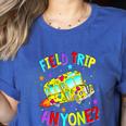 Groovy Field Trip Anyone Happy Field Day For Teachers Kids Women's Heather T-Shirt Heather True Royal Groovy Field Trip Anyone Happy Field Day For Teachers Kids Women's Heather T-Shirt Heather True Royal